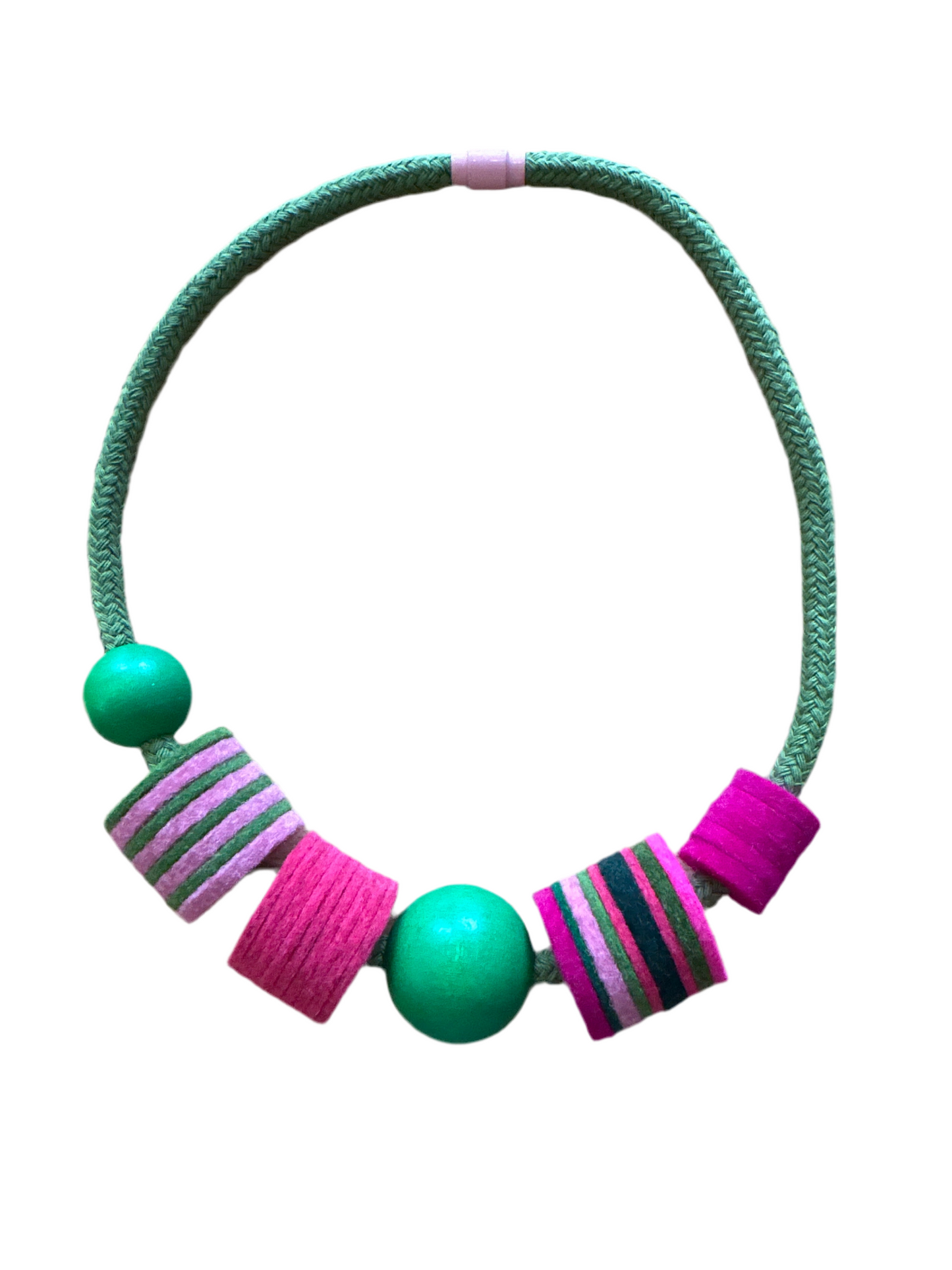 Industrial Wood, Rope Handcrafted Necklace By Lynsey Walters