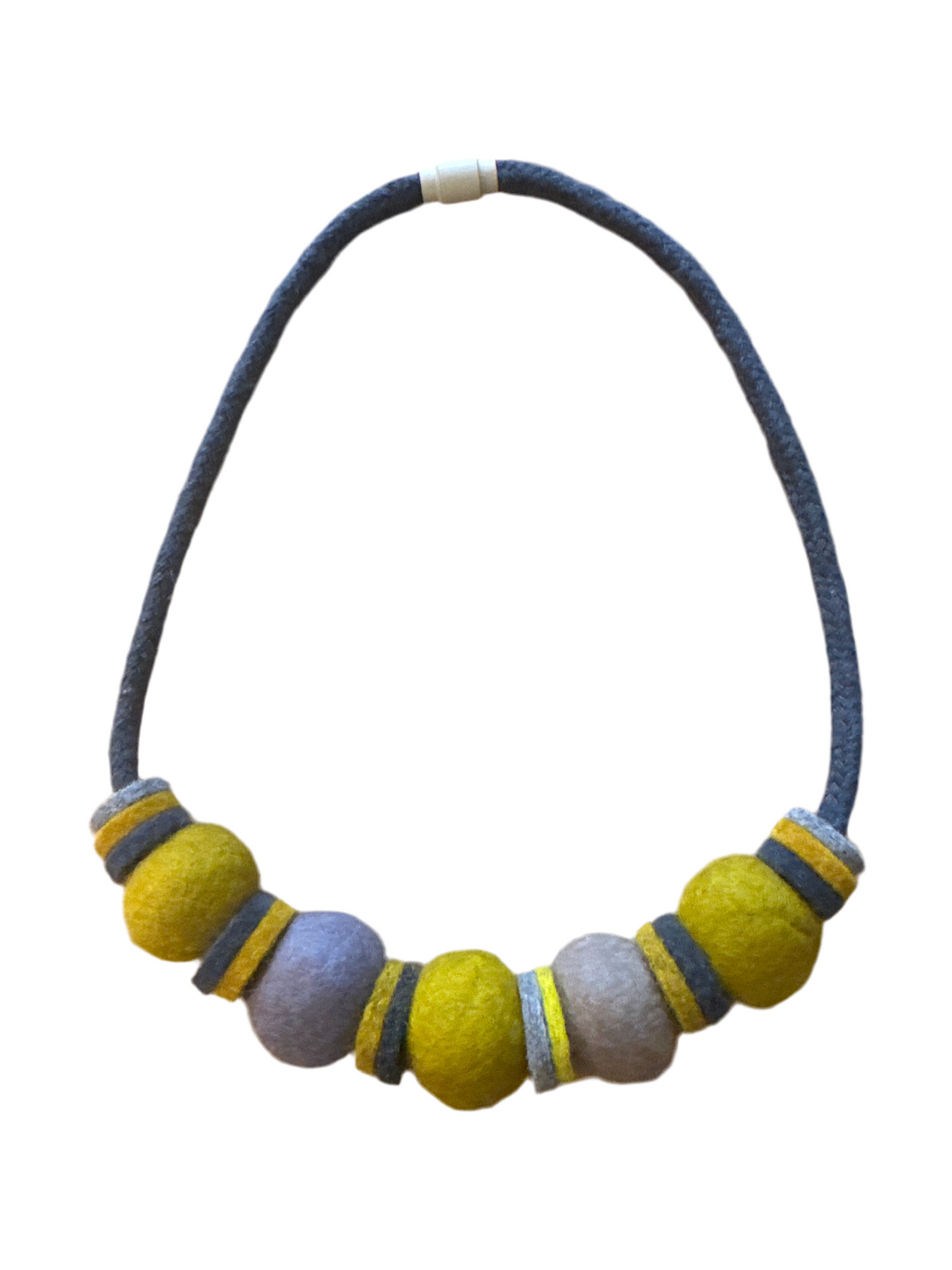 Handmade Merino Beads & Rope Necklace by Lynsey Walters