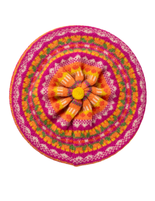Eribe Fairisle Alloa Beret In Tulip