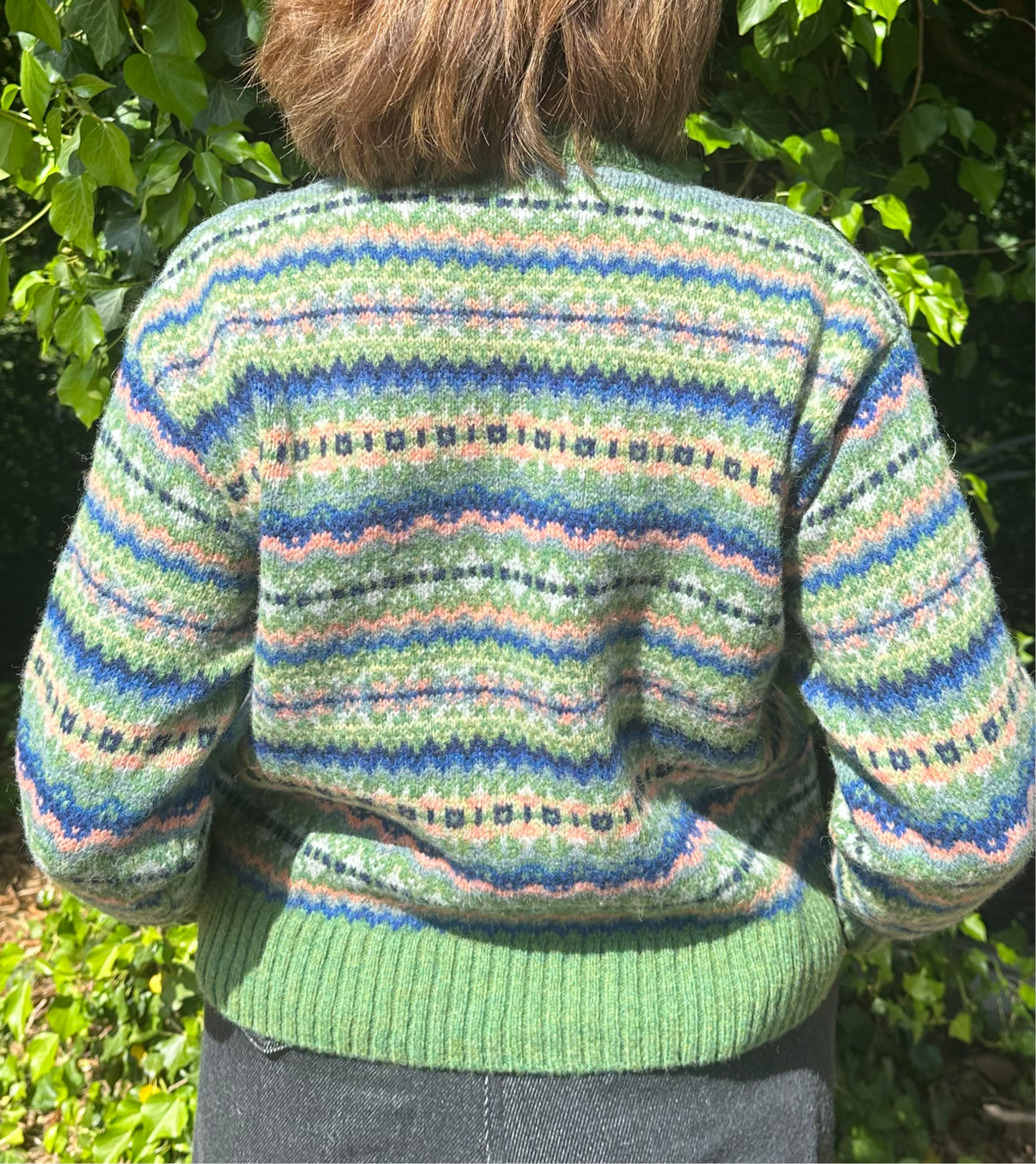 Harley Of Scotland Allover Fairisle Sweater In Blaize