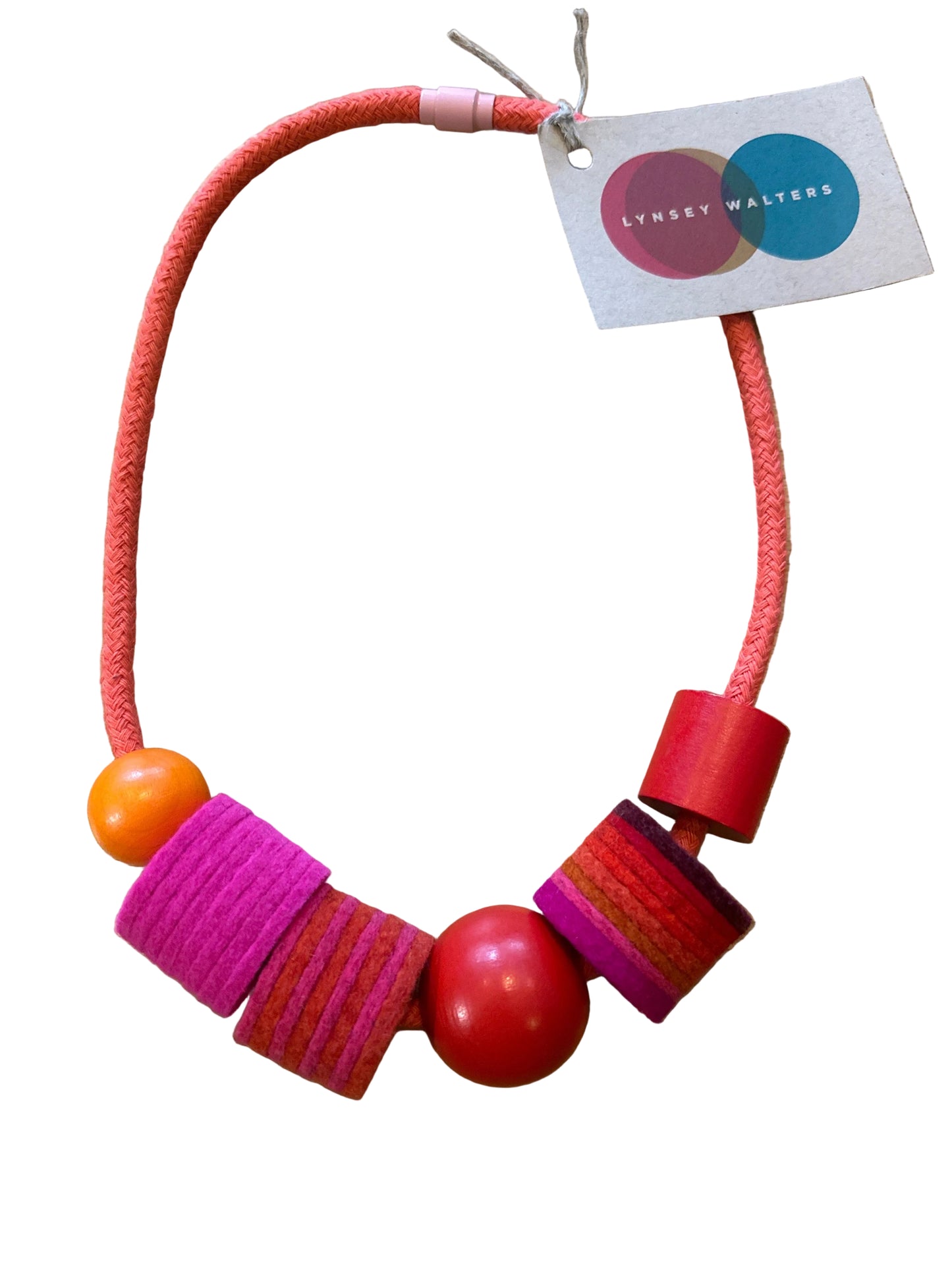Industrial Wood, Rope Handcrafted Necklace By Lynsey Walters