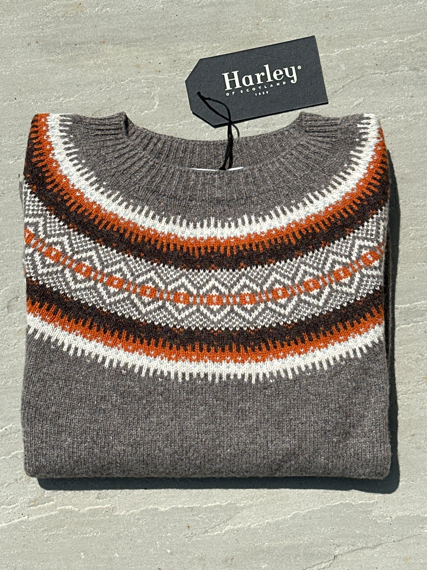Harley Of Scotland Supersoft Yoke Sweater In Elk 25