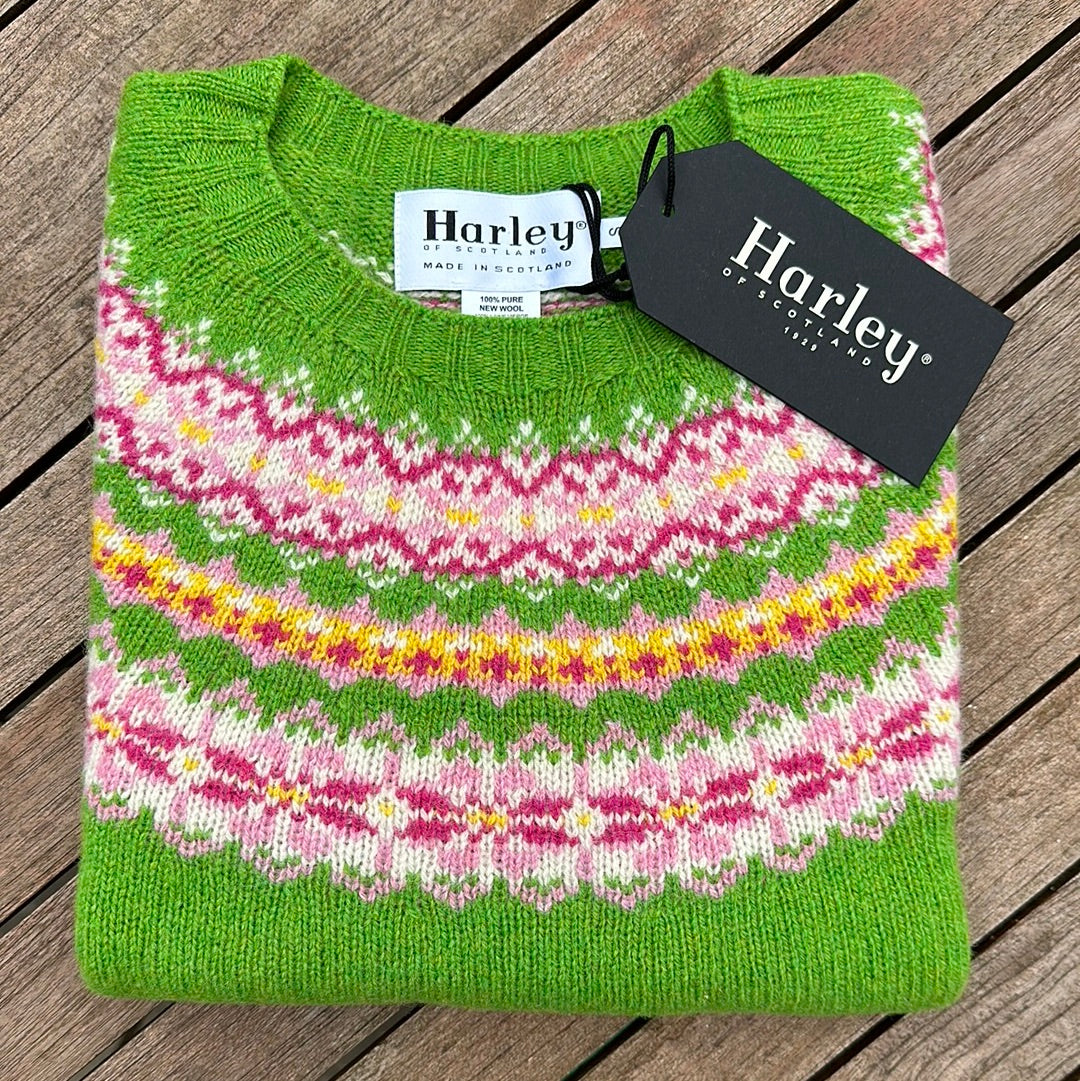 New Harley Of Scotland Fairisle In Garden Leaf
