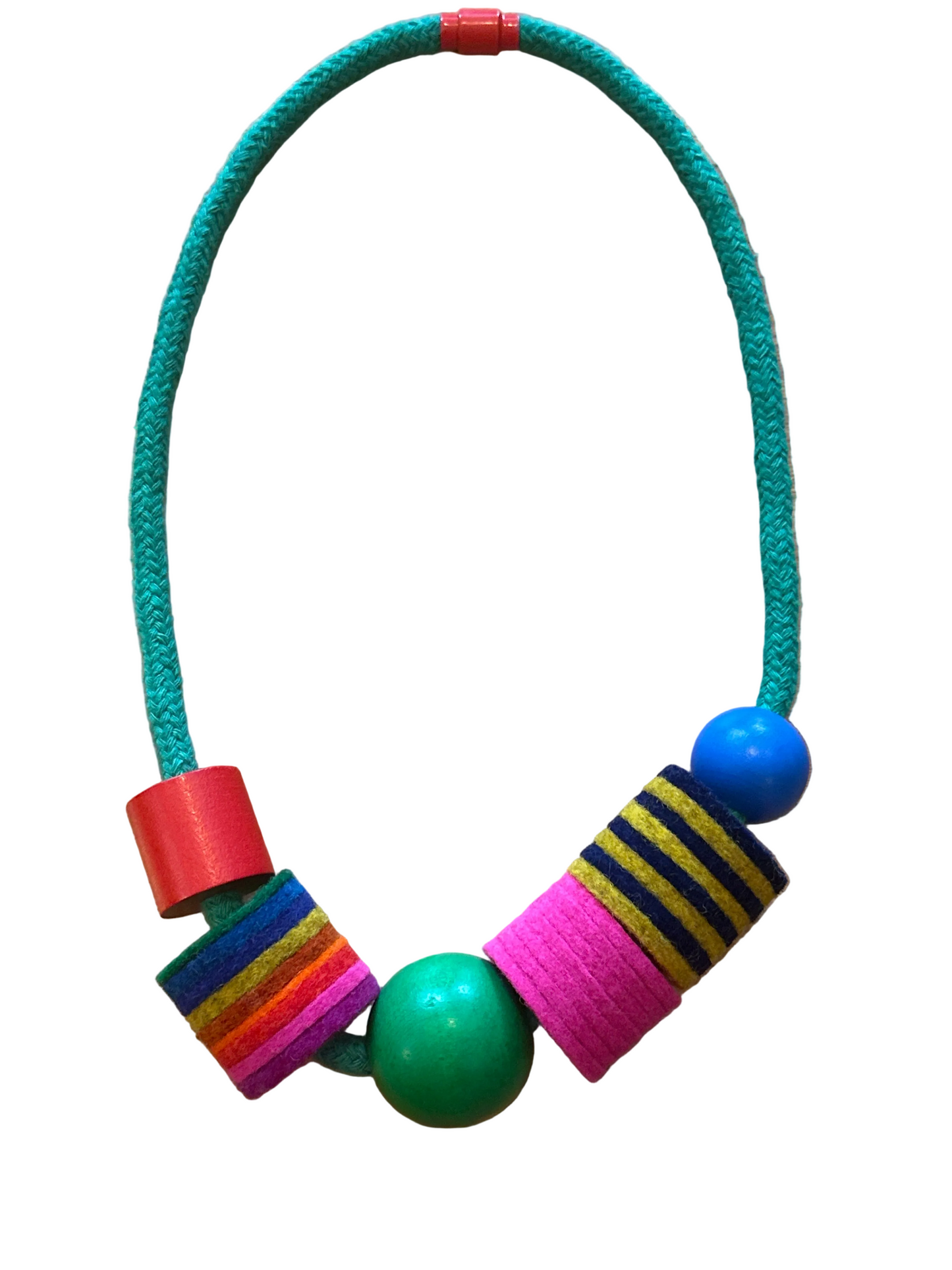 Industrial Wood, Rope Handcrafted Necklace By Lynsey Walters