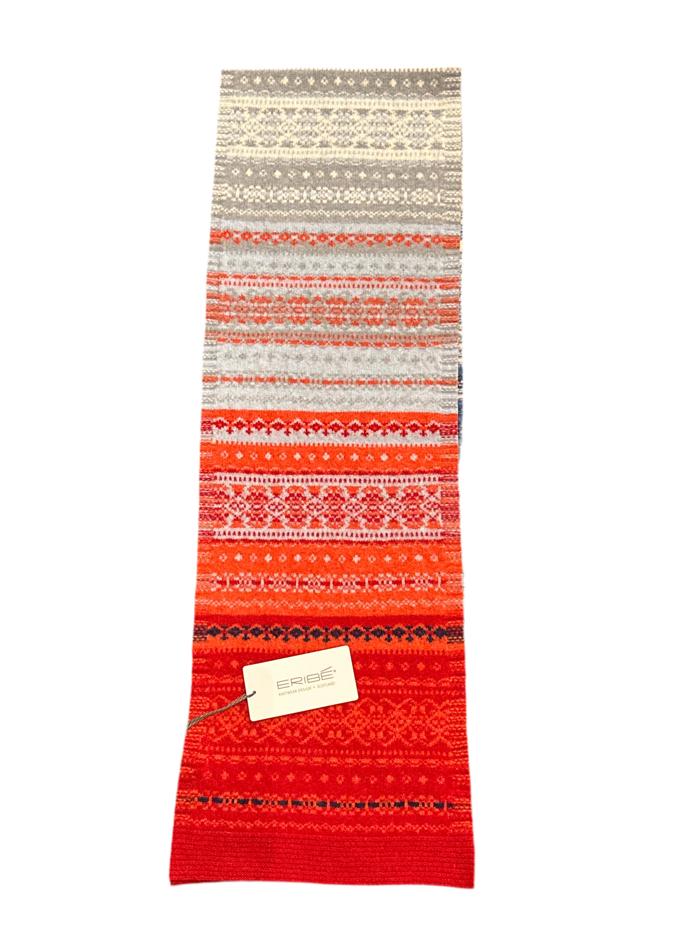 New Alloa Fairisle Scarf In Blue-Bella