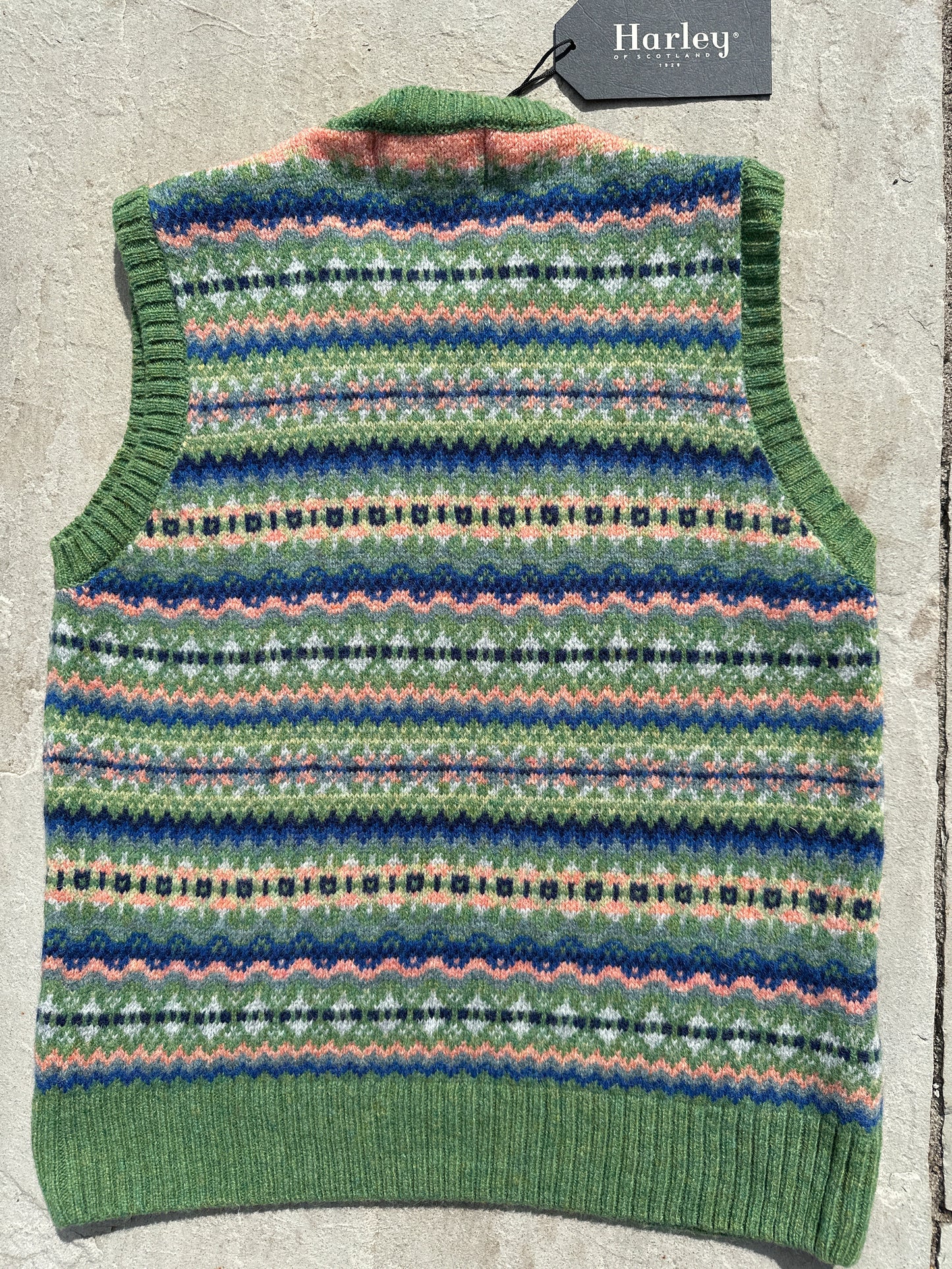 Harley Of Scotland Allover Fairisle Vest In New Colourway Baize