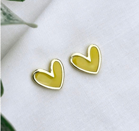 True Love Studs In Punchy Lime