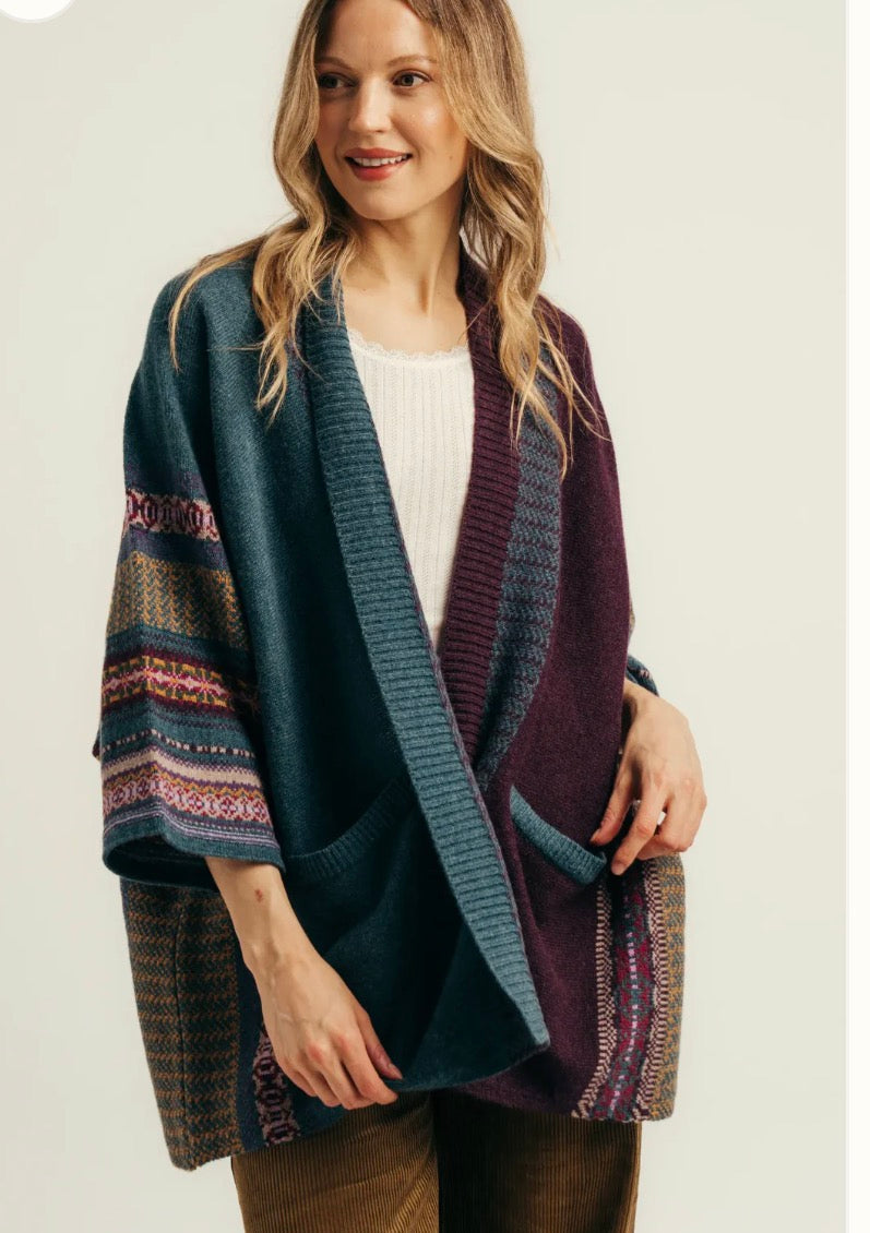 Eribe Knitwear Montrose Blanket Coat In New Hunter