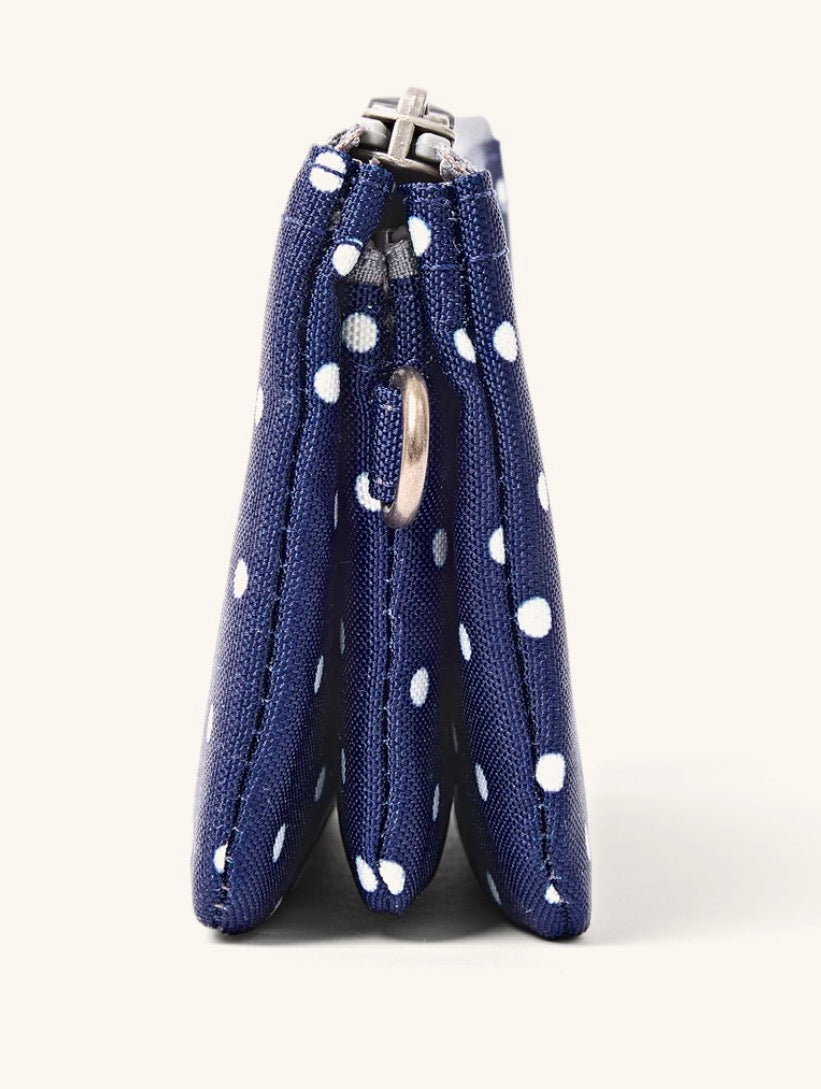 Roka Purse In Navy Polka Dot