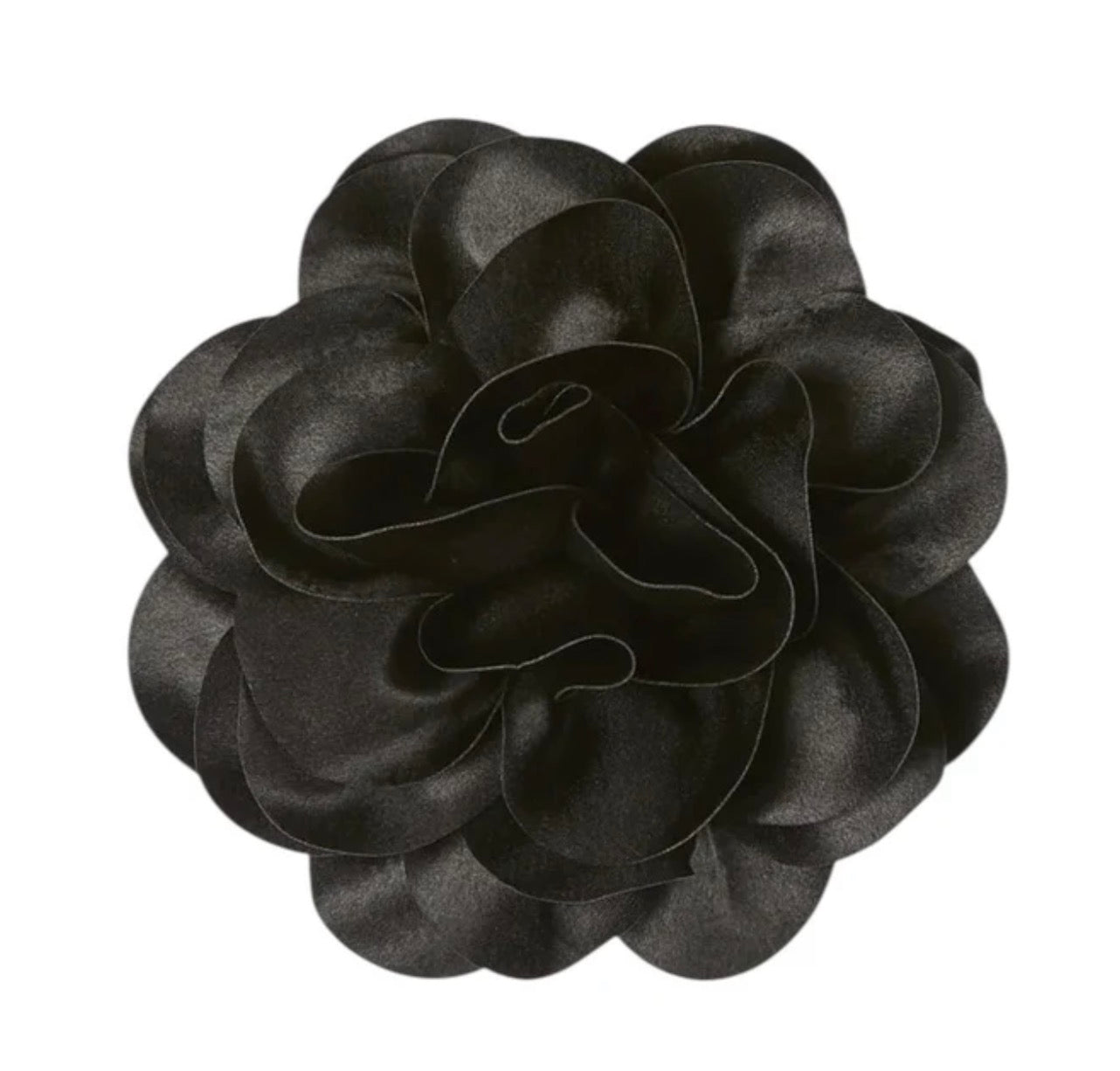 Chalk Black Flower Brooch