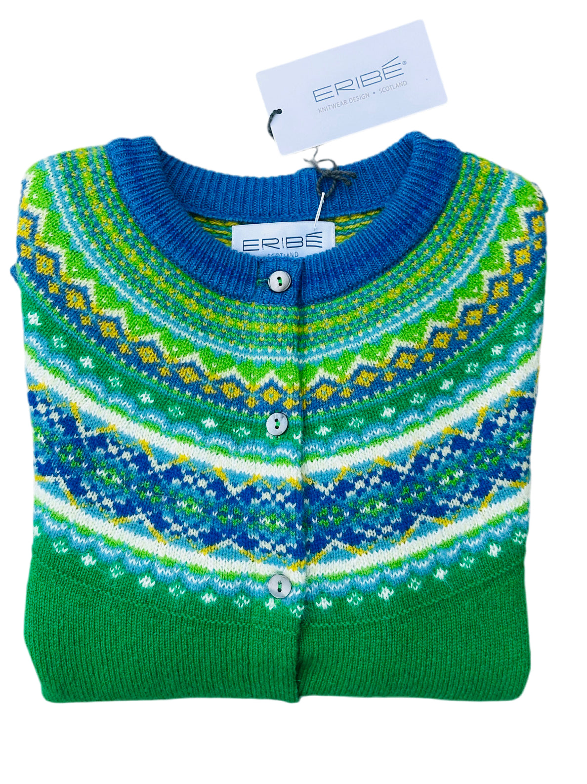 New Eribe Fairisle Alpine Cardigan In Luscious