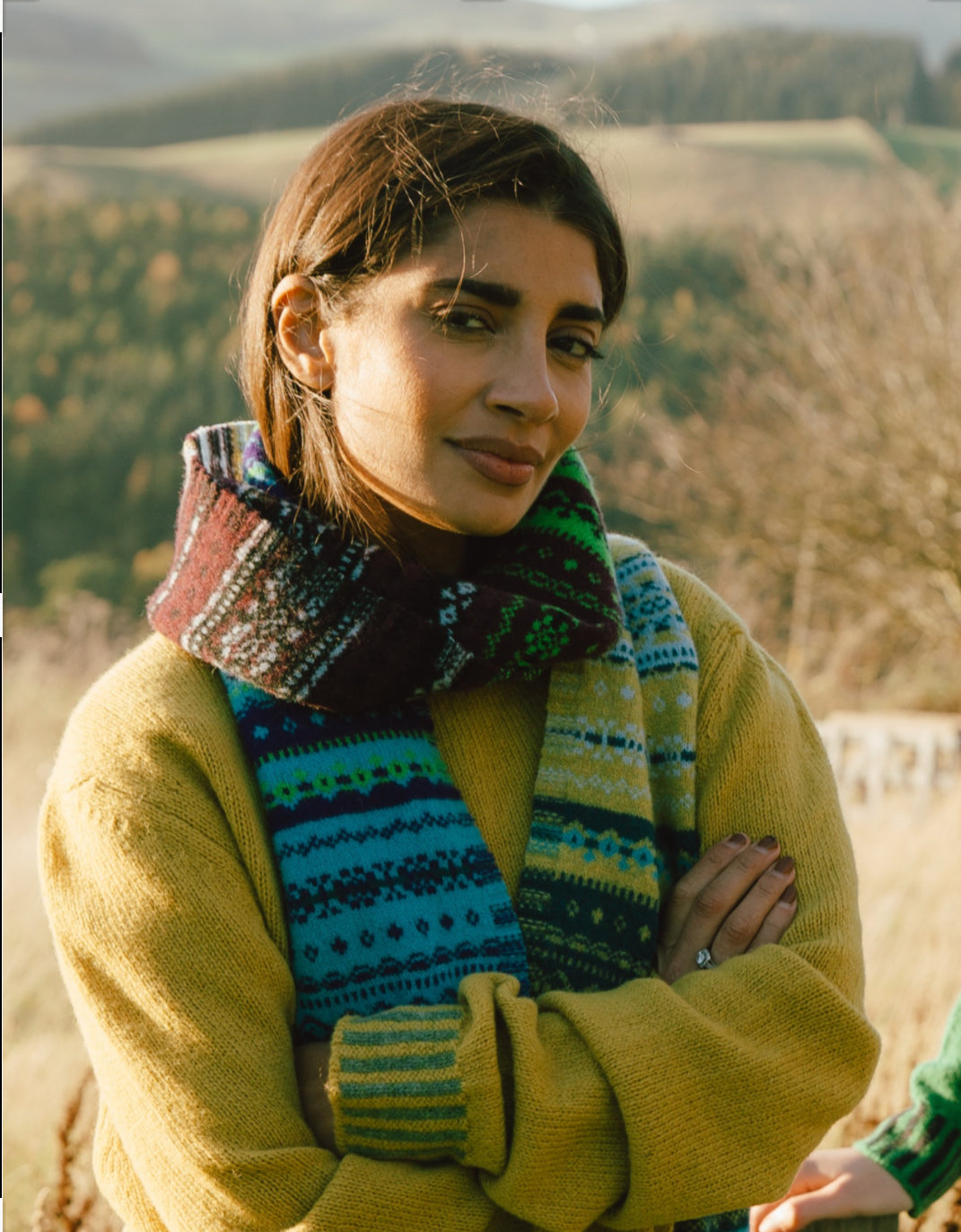 New Alloa Fairisle Scarf In Sirius