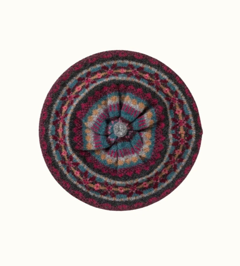 Eribe Fairisle Alloa Beret In Velvet