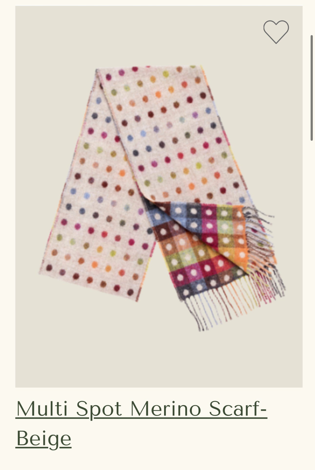 Brontë By Moon Multi Spot Merino Scarf - Beige