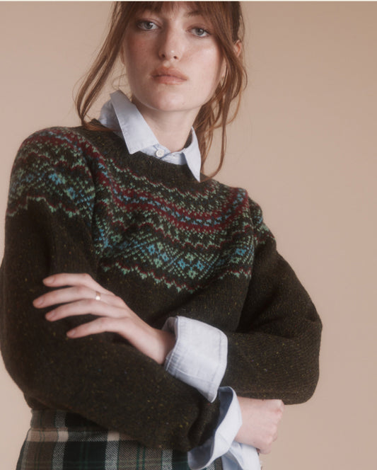 Harley of Scotland Glenugie Nep Fairisle Sweater