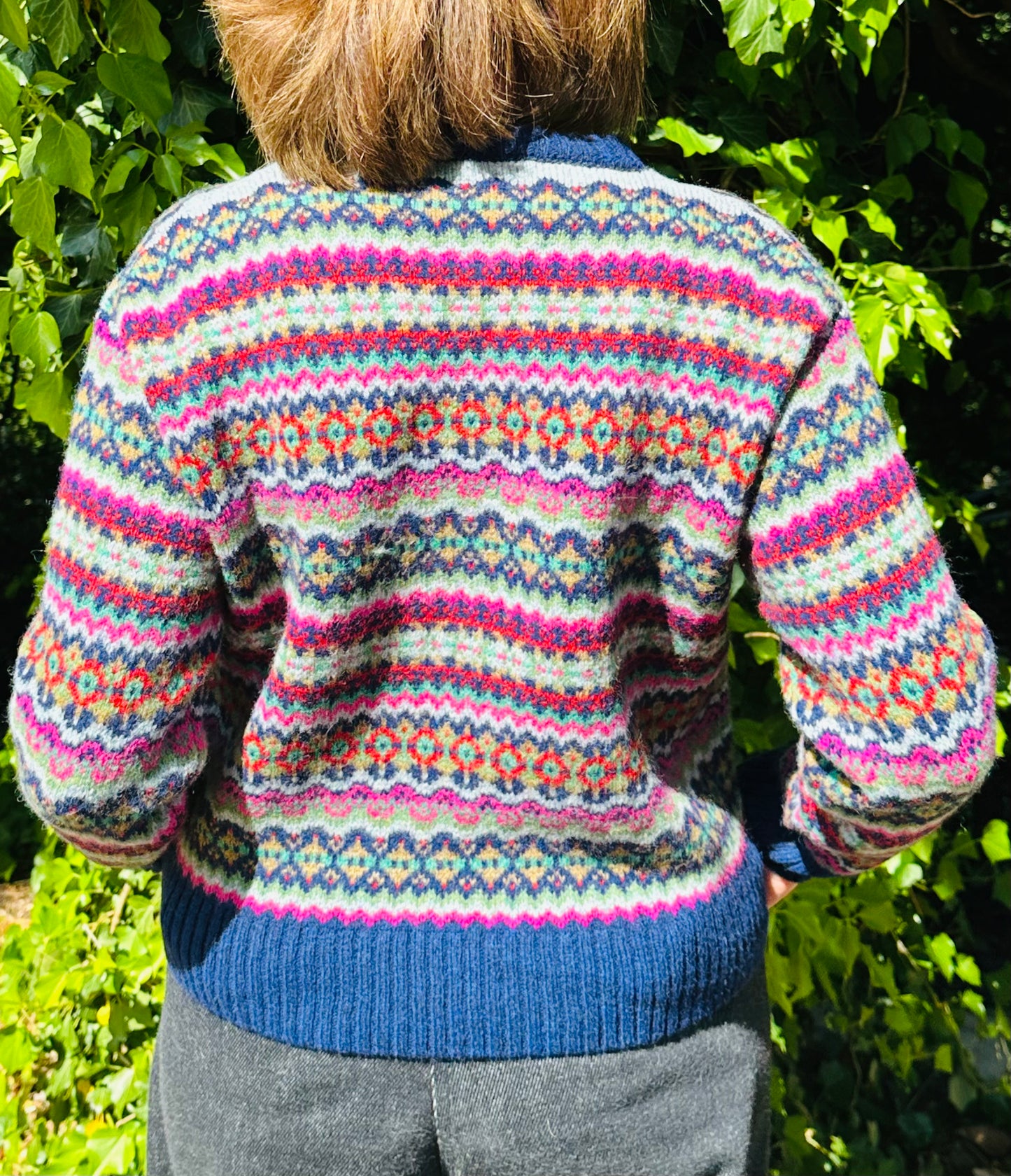 Harley Of Scotland Allover Fairisle Sweater In New Midnight
