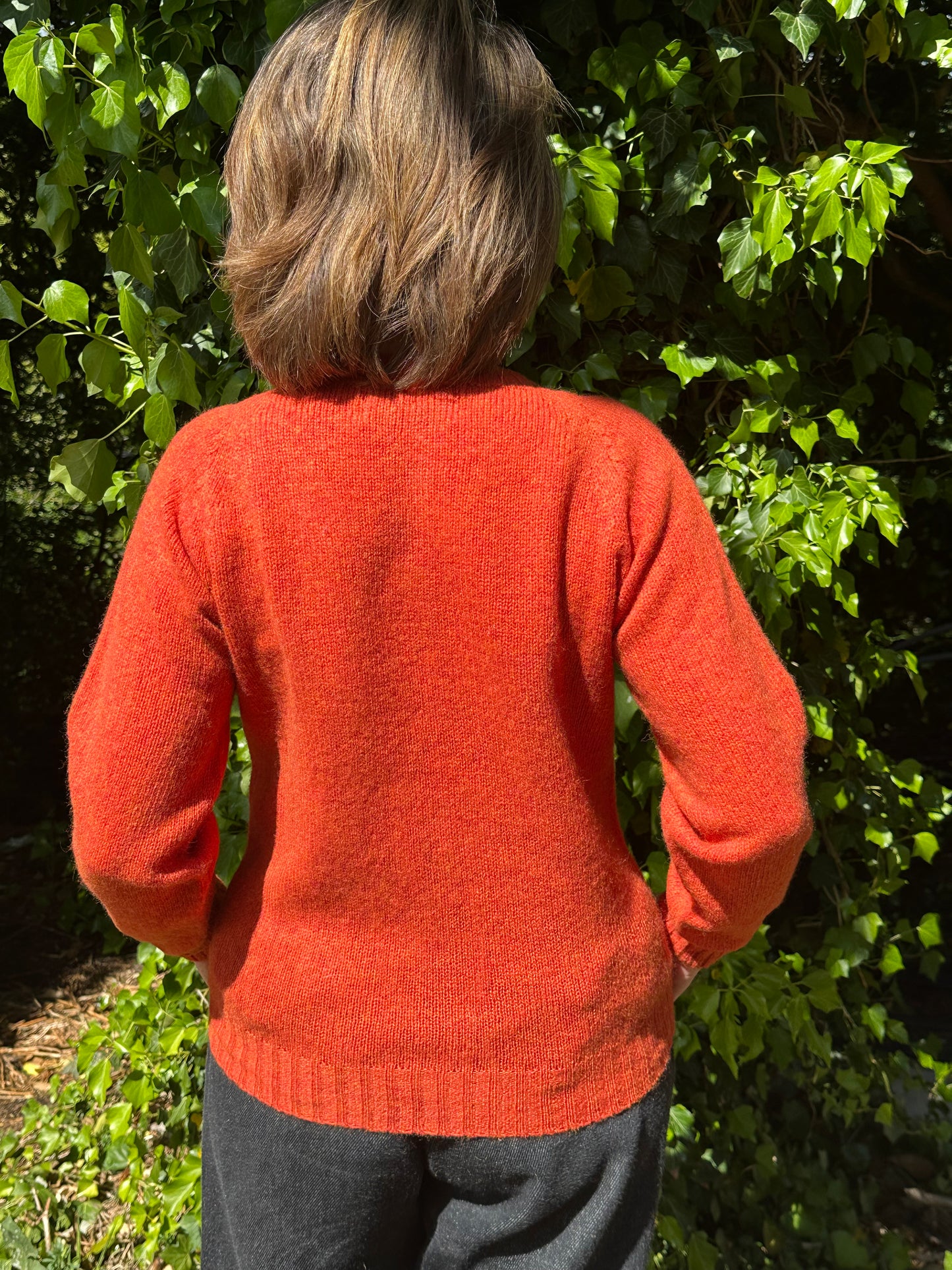 Harley Of Scotland New Shetland Cardigan In Flame