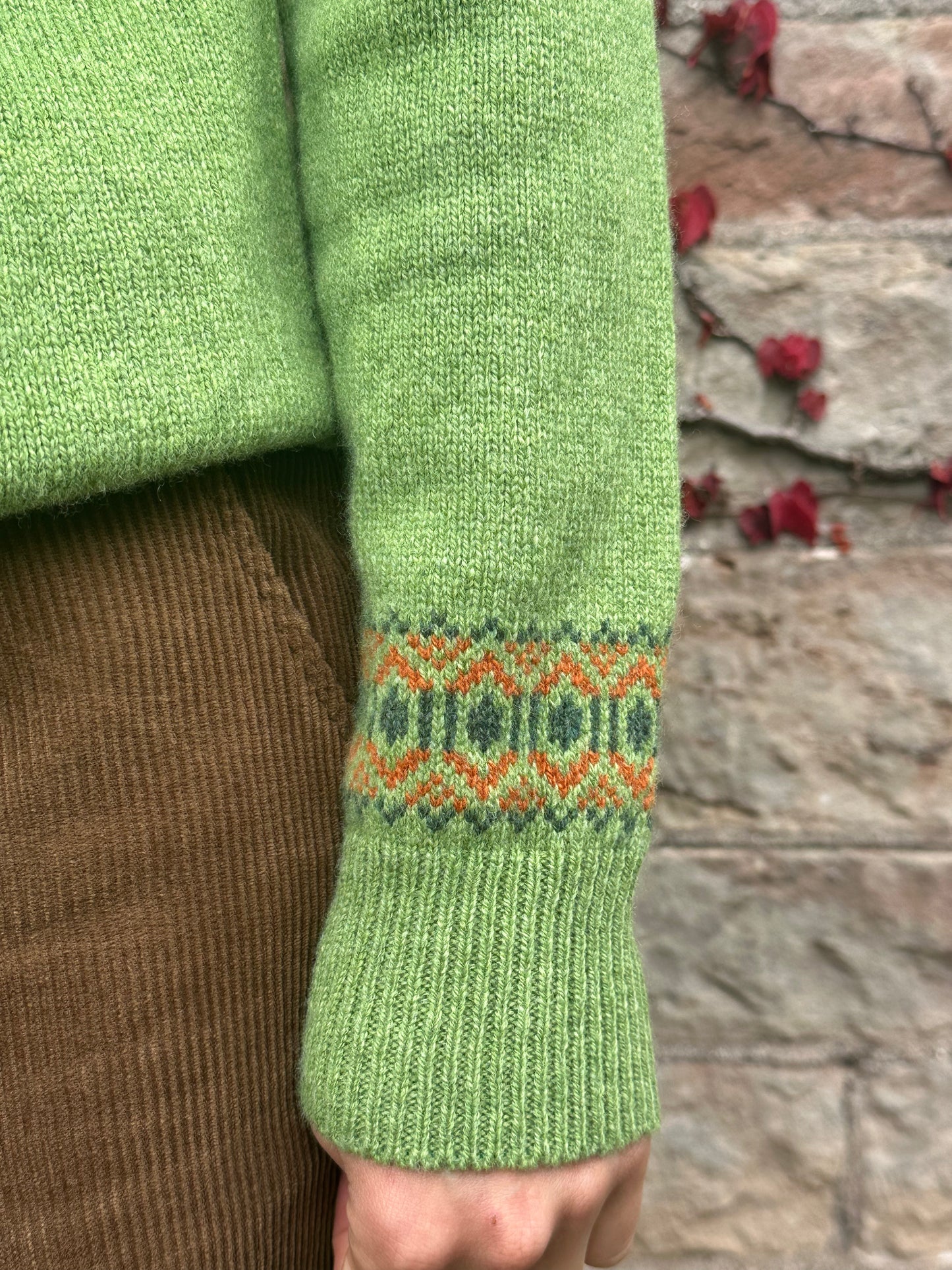 Harley Of Scotland Supersoft Yoke Sweater In Foliage 25