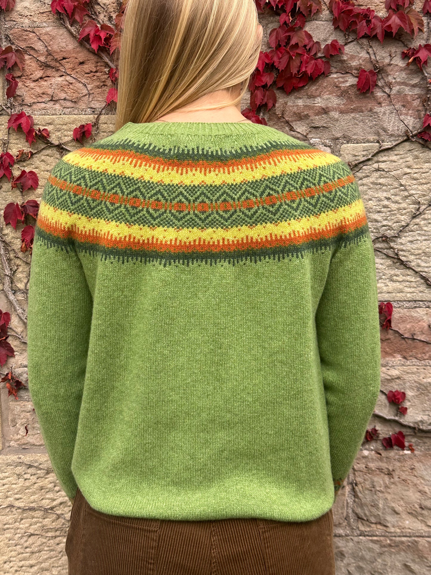 Harley Of Scotland Supersoft Yoke Sweater In Foliage 25