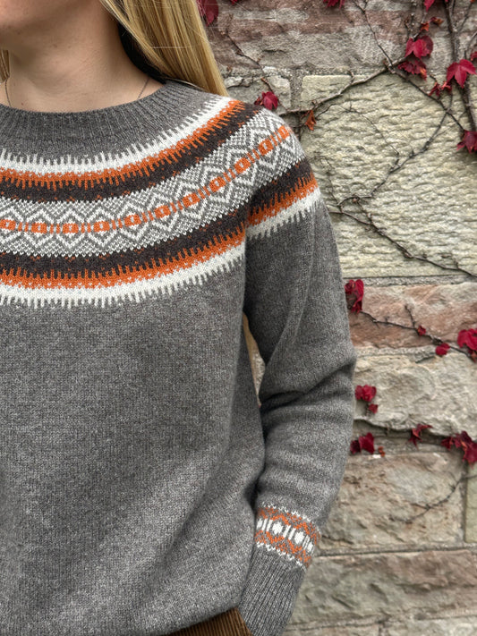 Harley Of Scotland Supersoft Yoke Sweater In Elk 25