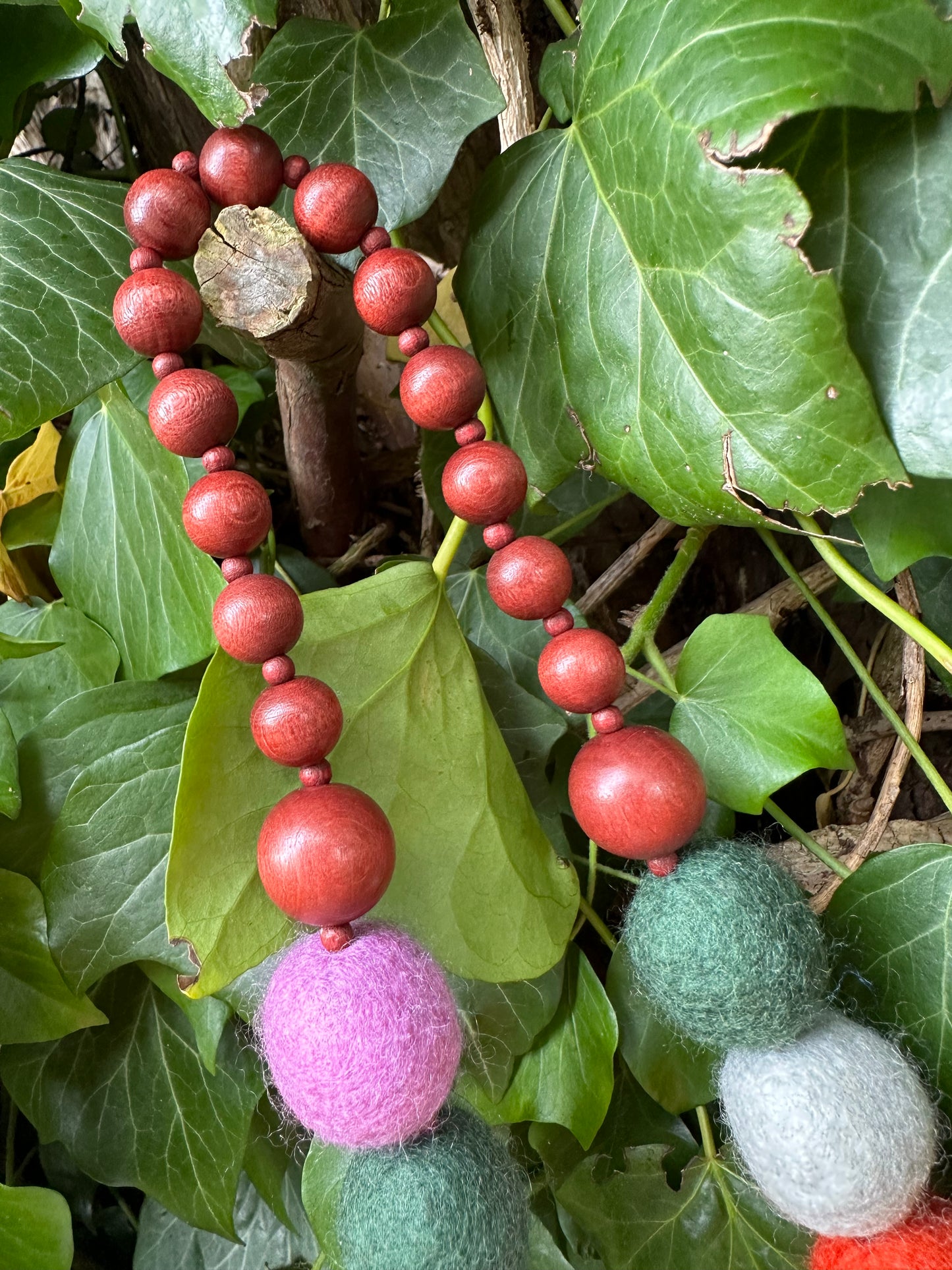 Handmade Scottish Merino Bead Necklace By 'Lynsey Walters'