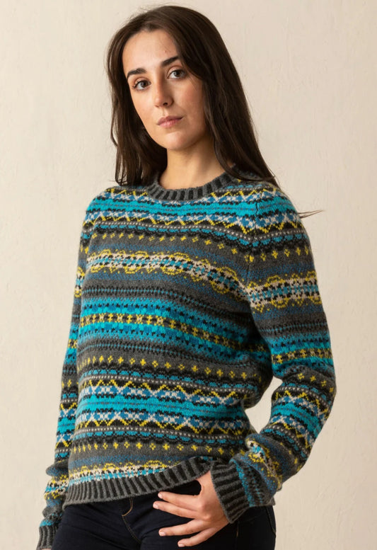 SALE New Eribe Fairisle Kinross Sweater in Reflection P4218