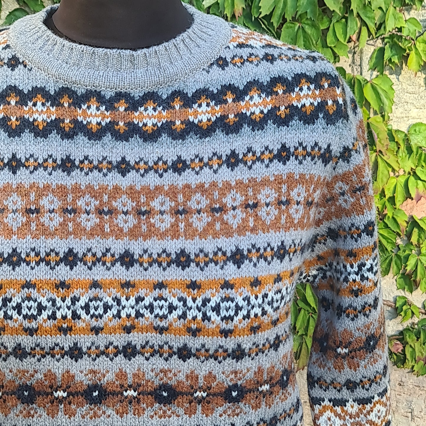 SALE Harley Of Scotland Pure New Wool Fairisle L5022/7 Chrome