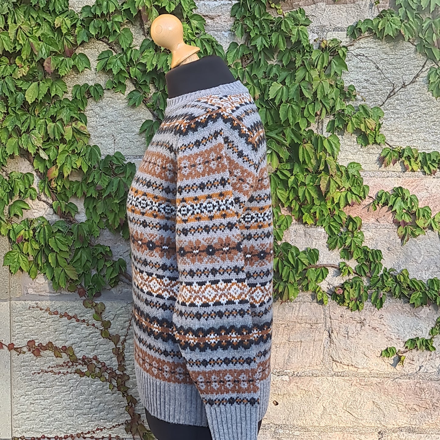 SALE Harley Of Scotland Pure New Wool Fairisle L5022/7 Chrome