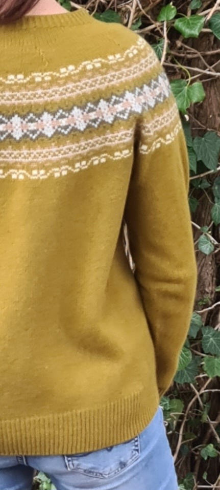 Scottish Cashmere & Merino Multi Yoke Fairisle Sweater In Autunno