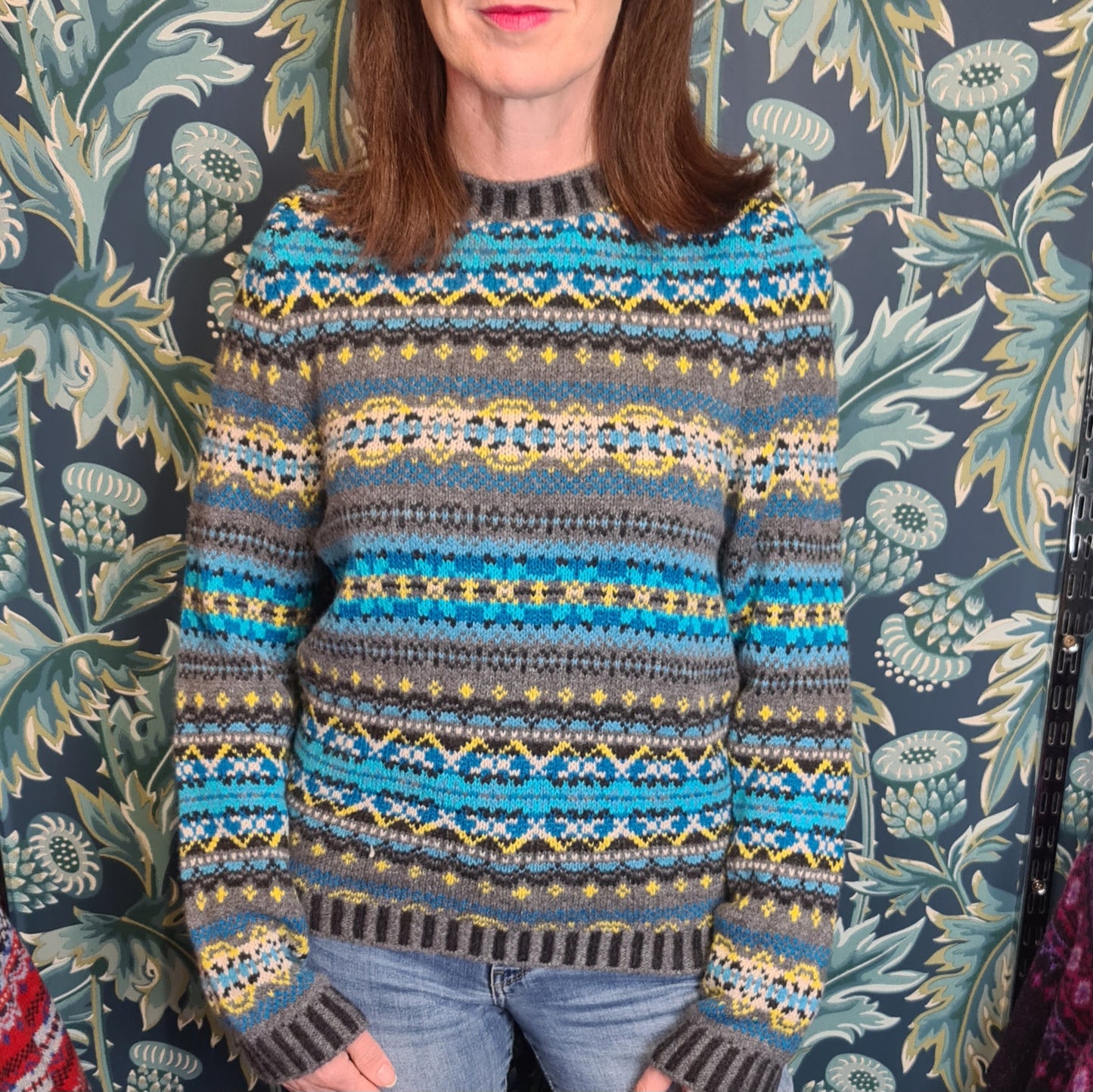 SALE New Eribe Fairisle Kinross Sweater in Reflection P4218