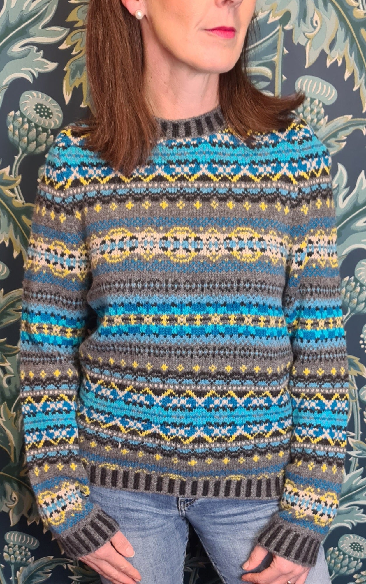 SALE New Eribe Fairisle Kinross Sweater in Reflection P4218