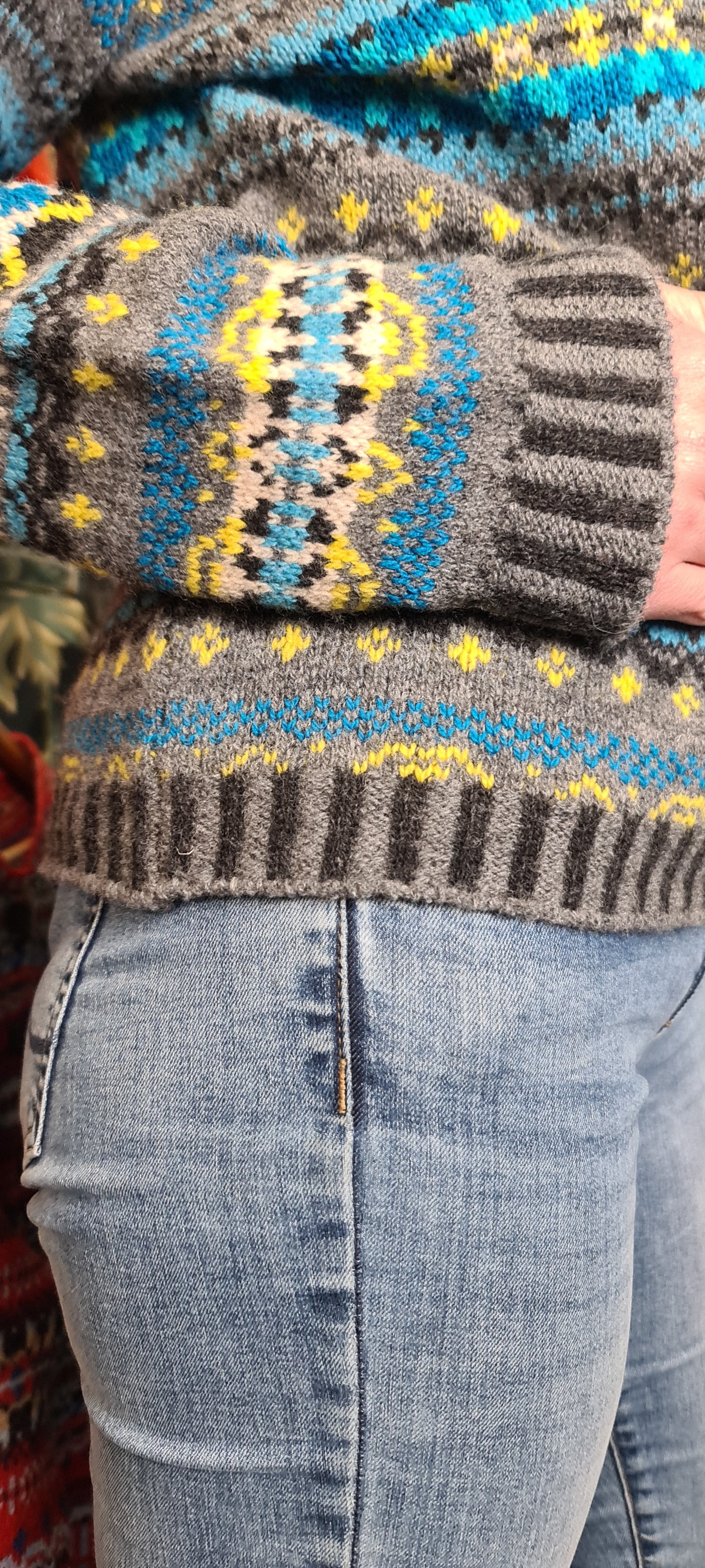 SALE New Eribe Fairisle Kinross Sweater in Reflection P4218