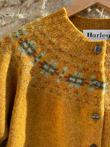 Harley Of Scotland Fairisle Cardigan In Cummin