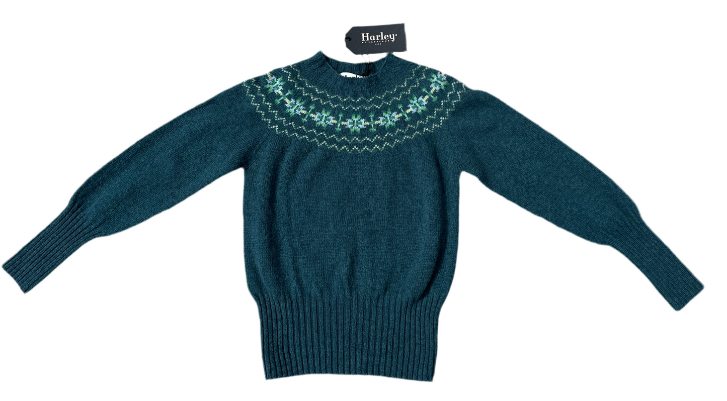 NEW Harley Of Scotland Fairisle Sweater In Storm