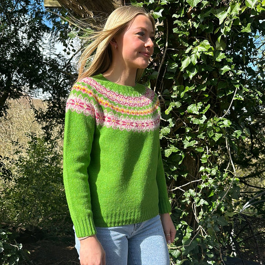 New Harley Of Scotland Fairisle In Garden Leaf