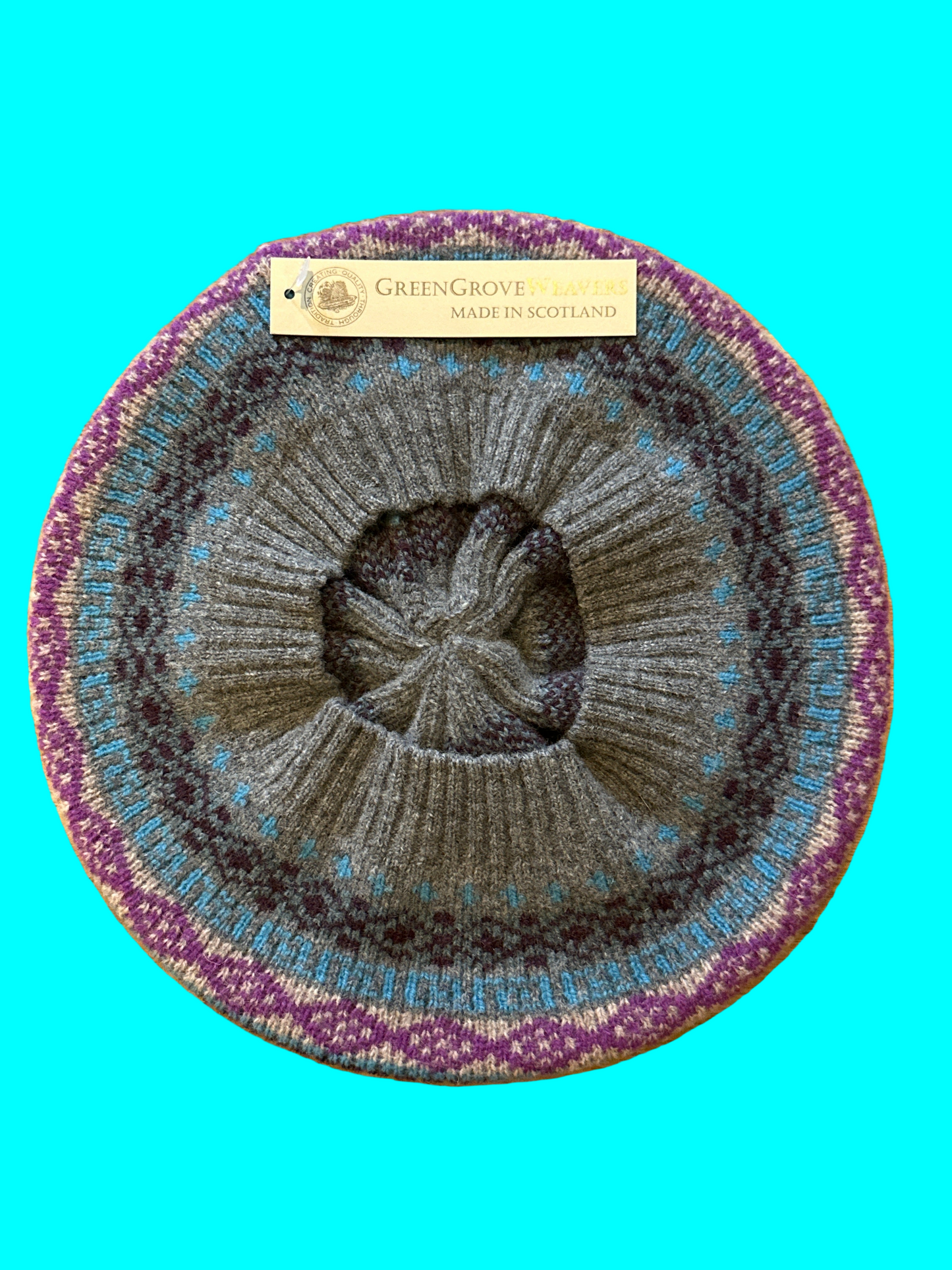 Scottish Green Grove Weavers Beret In Topaz