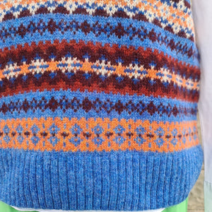 SALE New Harley Of Scotland All Over Fair Isle Tank Top In Blue Toon