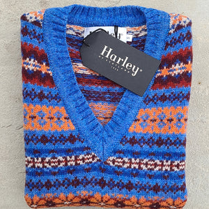 SALE New Harley Of Scotland All Over Fair Isle Tank Top In Blue Toon