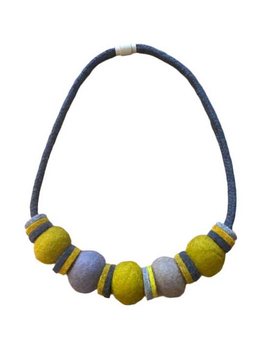 Handmade Merino Beads & Rope Necklace by Lynsey Walters