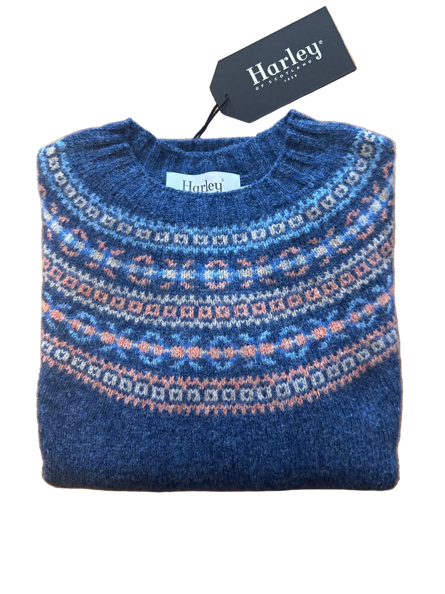 New Harley Of Scotland Fairisle In Denim
