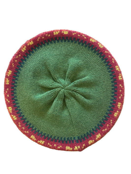 Scottish Green Grove Weavers Islay Beret In Grass