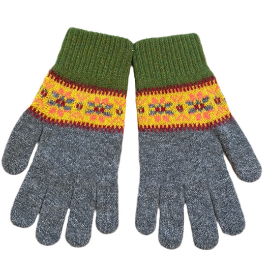 Green Grove Weavers Islay Gloves In Harvest & Flannel