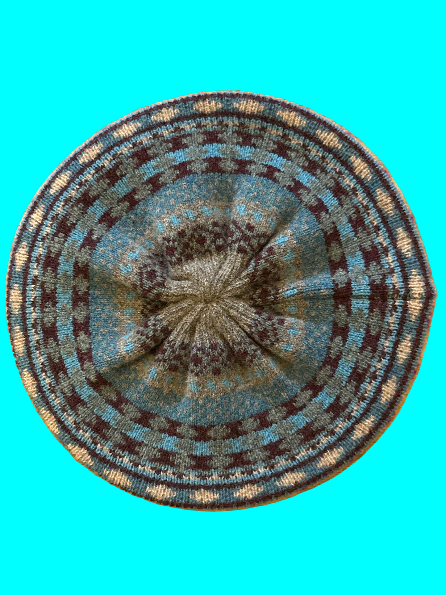 Scottish Green Grove Weavers Beret In Topaz