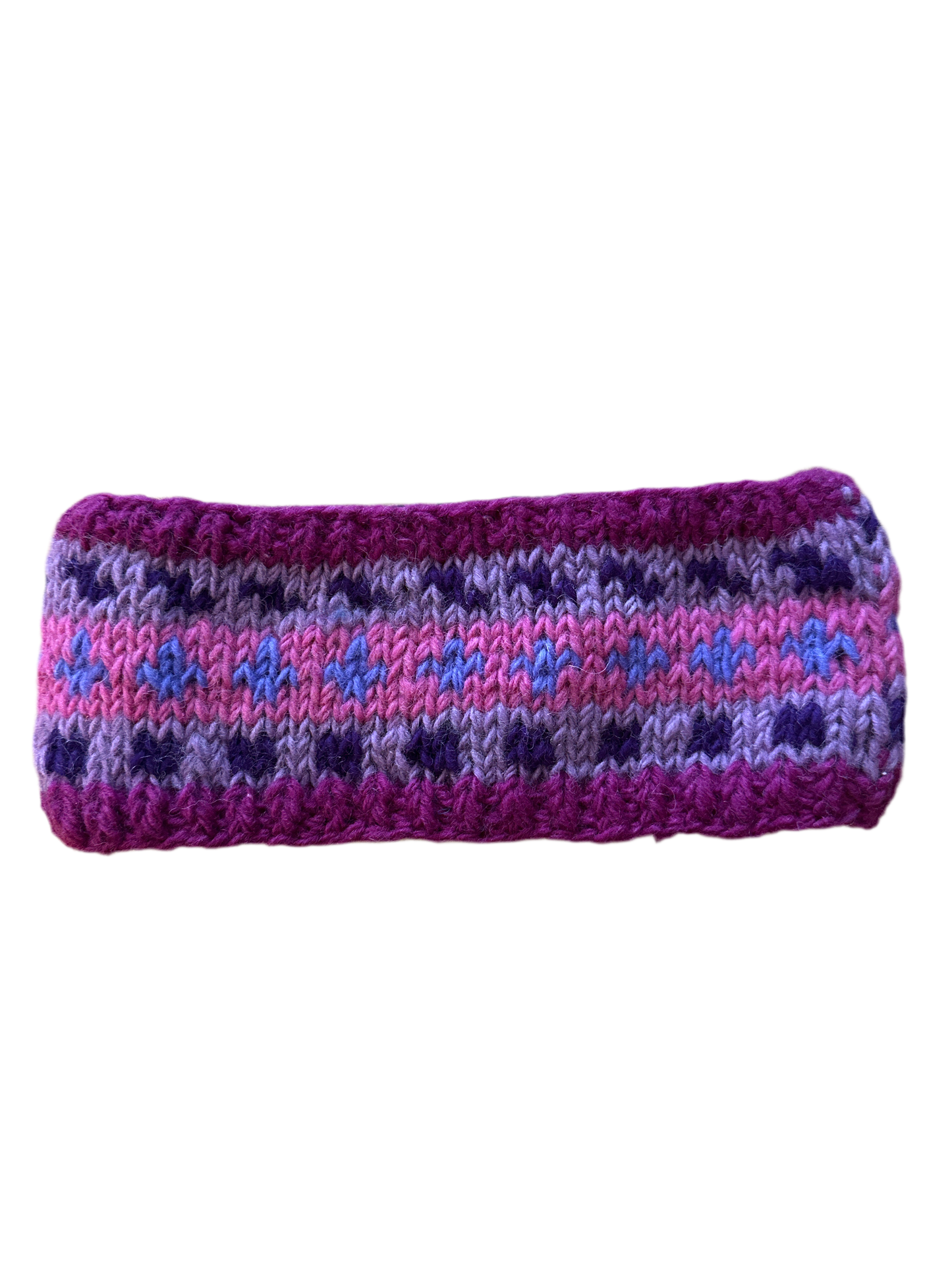 Handknit Fairisle Fleece Lined Headband