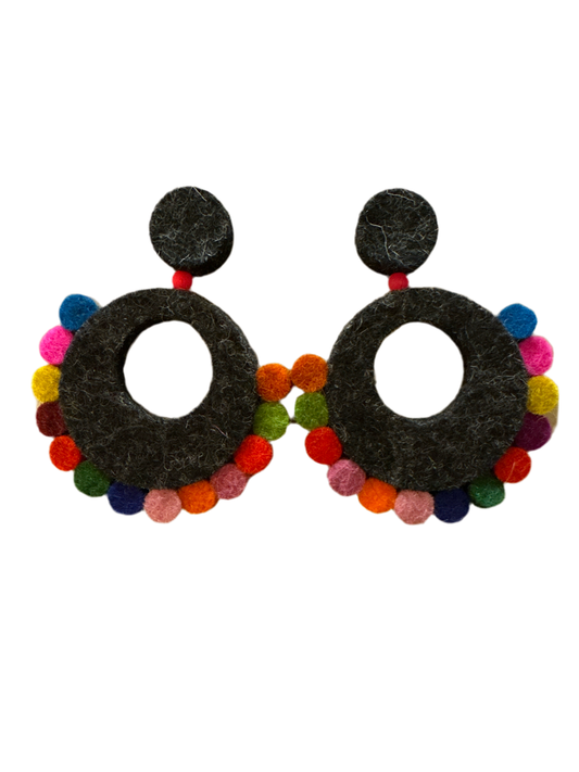 Large Festival Earrings Derby Grey