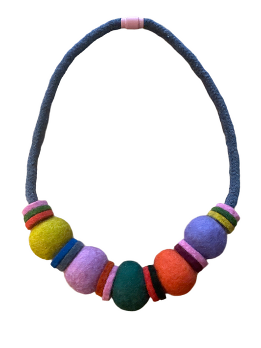 Handmade Merino Beads & Rope Necklace by Lynsey Walters