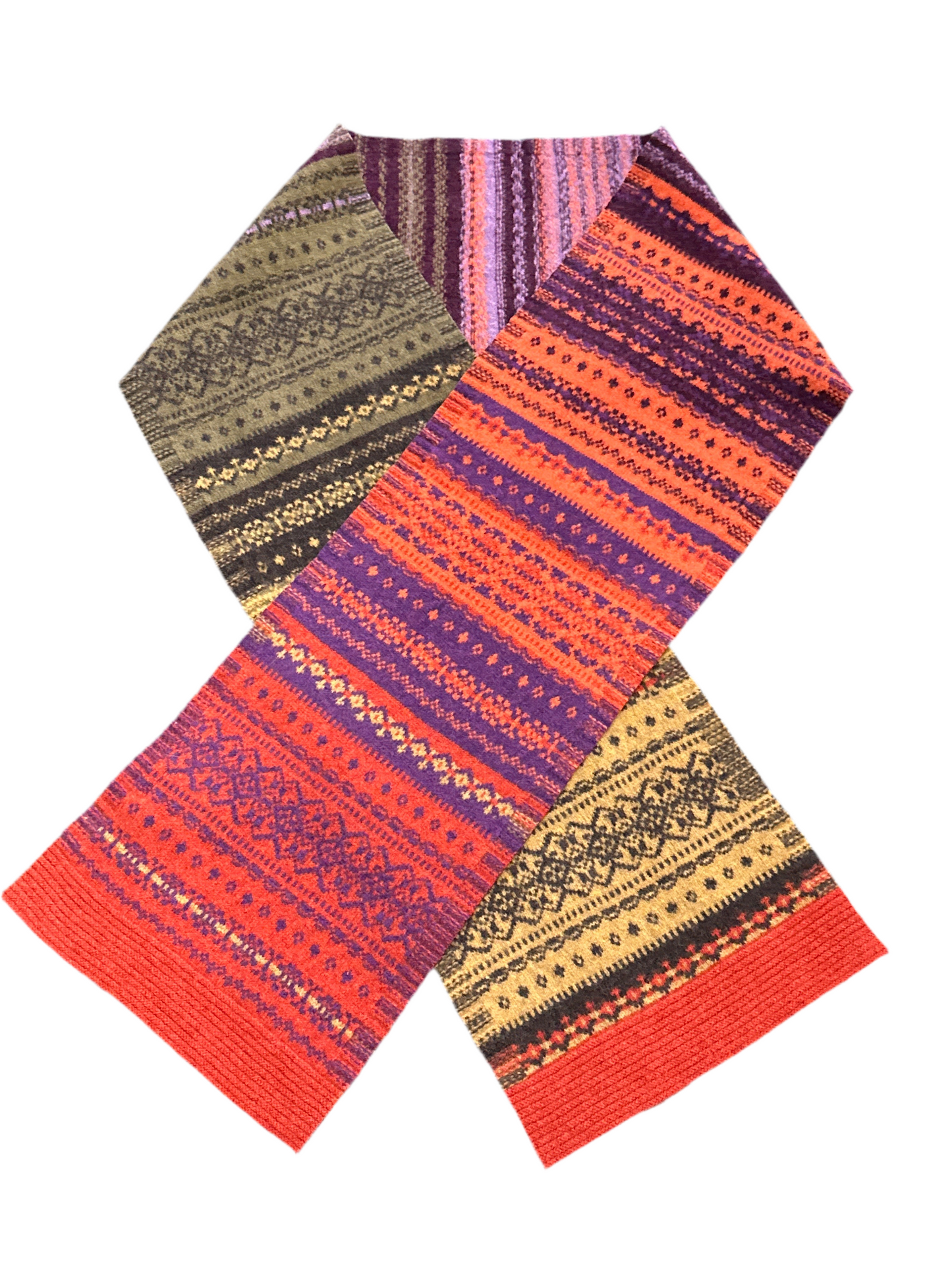 New Alloa Fairisle Scarf In Copperland