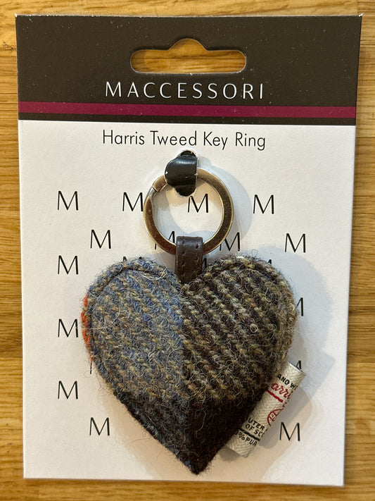 Harris Tweed Heart Keyrings