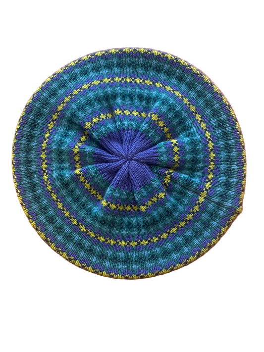 Green Grove Weavers Lewis Scottish Beret In Aqua