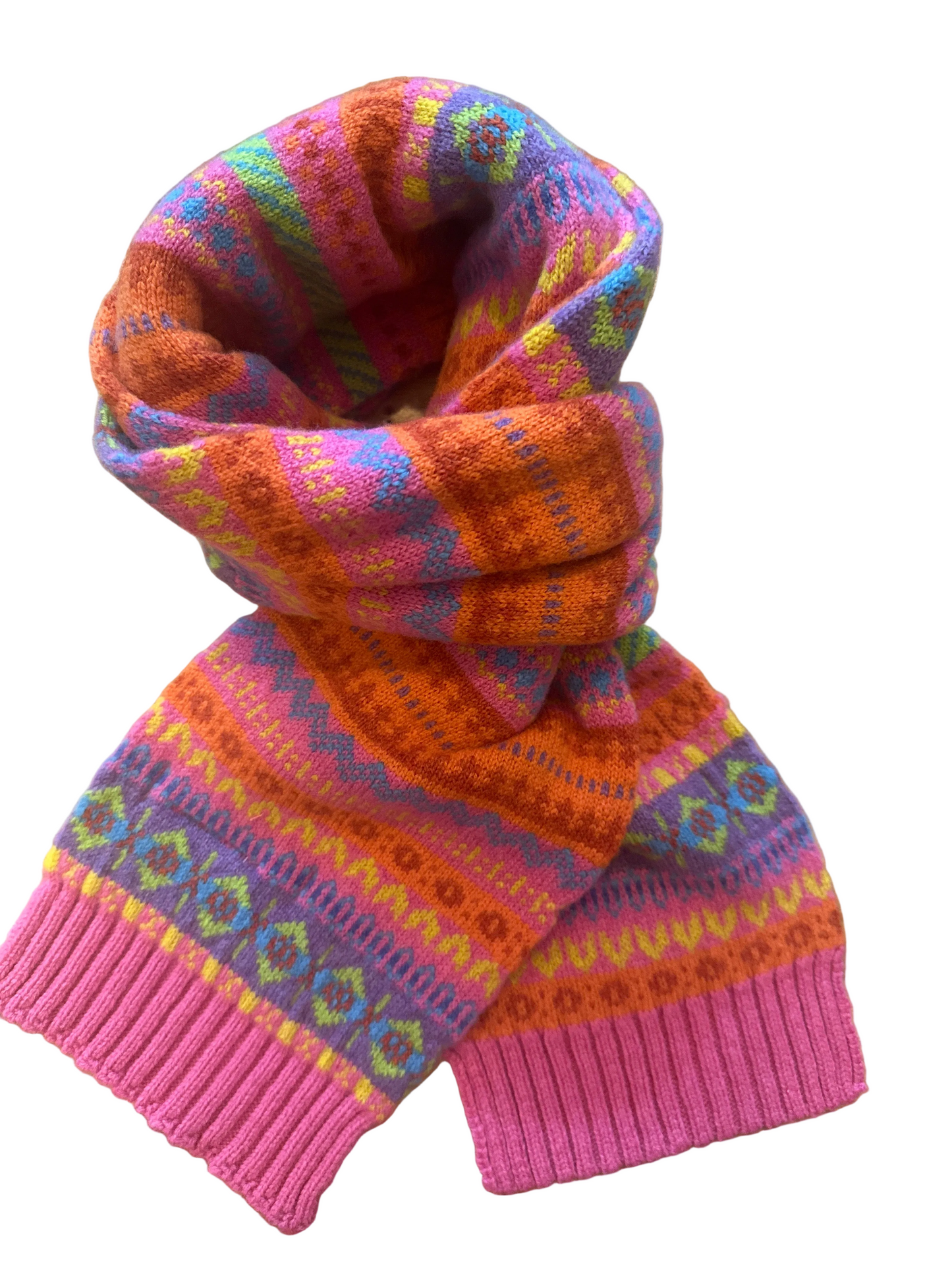 Scottish Vibrant Staffa Fairisle Scarf Potpourri